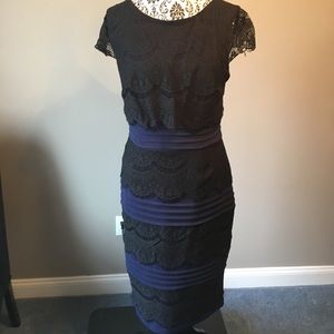 Black & Navy Lace Dress